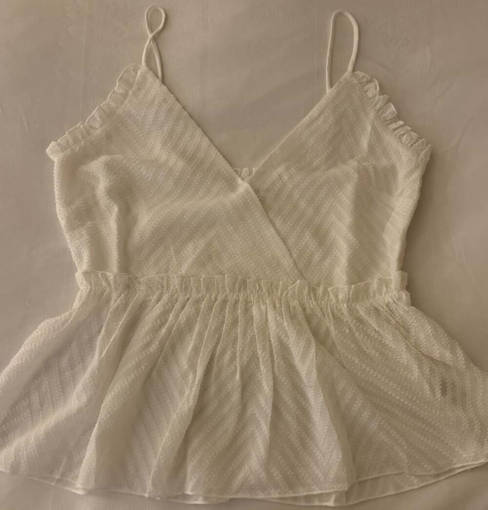 After Market Ivory Textured Ruffle Camisole Blouse Boho Cottogecore Womens Large